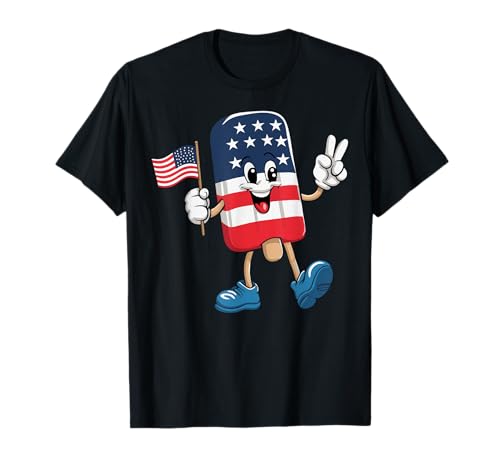 Popsicle Boys Girls USA American Flag Patriotic 4th Of July T-Shirt Popsicle Boys Girls USA American Flag Patriotic 4th Of July T-Shirt von Popsicle 4th Of July For Toddler Kids Independence
