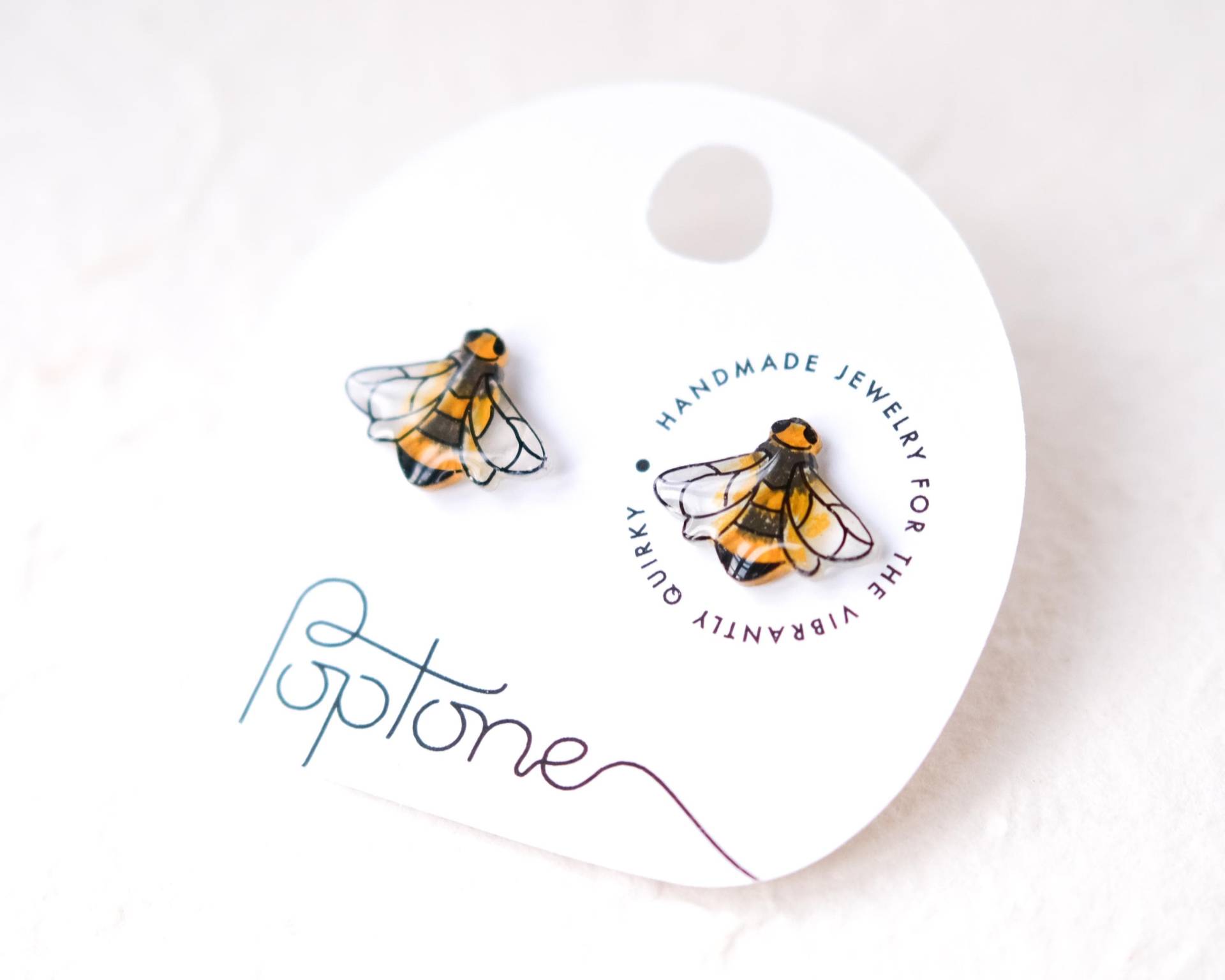 Bienenohrringe/Kleine Honigbiene Garten Insekt Hummel Ohrstecker von Poptone