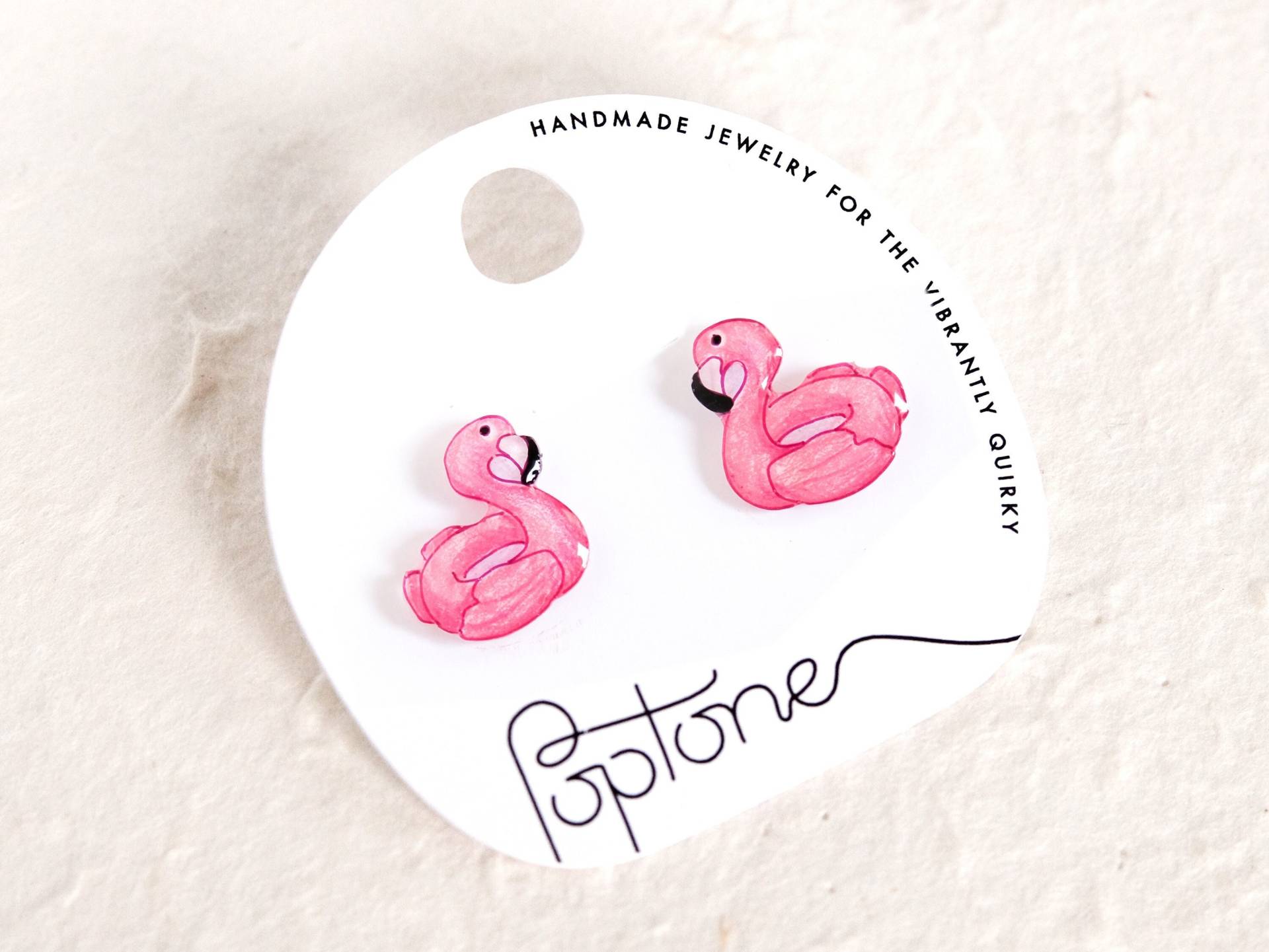 Flamingo Ohrringe | Niedliche Pinke Pool Rosa Ohrstecker von Poptone