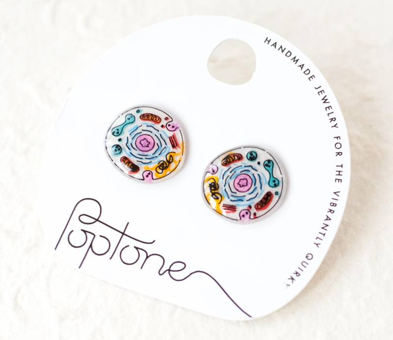 Menschliches Zelldiagramm Ohrstecker/Wissenschaft Biologie Ohrringe Mitochondrien von Poptone