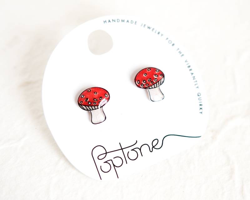 Rote Pilz Ohrringe/Cottagecore Fliegenpilz Gamer von Poptone