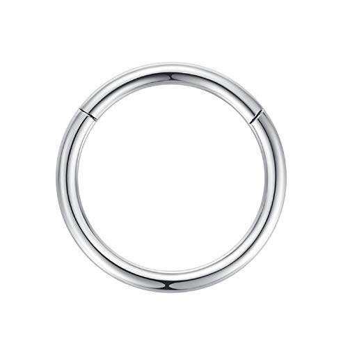 2,0mm 11mm Reifen Nasenringe für Männer und Frauen Nasenring Reifen Silber Septum Clicker Scharnierring 316L Chirurgenstahl Silber Körper Piercing Ohrringe für Knorpel Helix Ohrkolben Daith Rook von Popuhoops