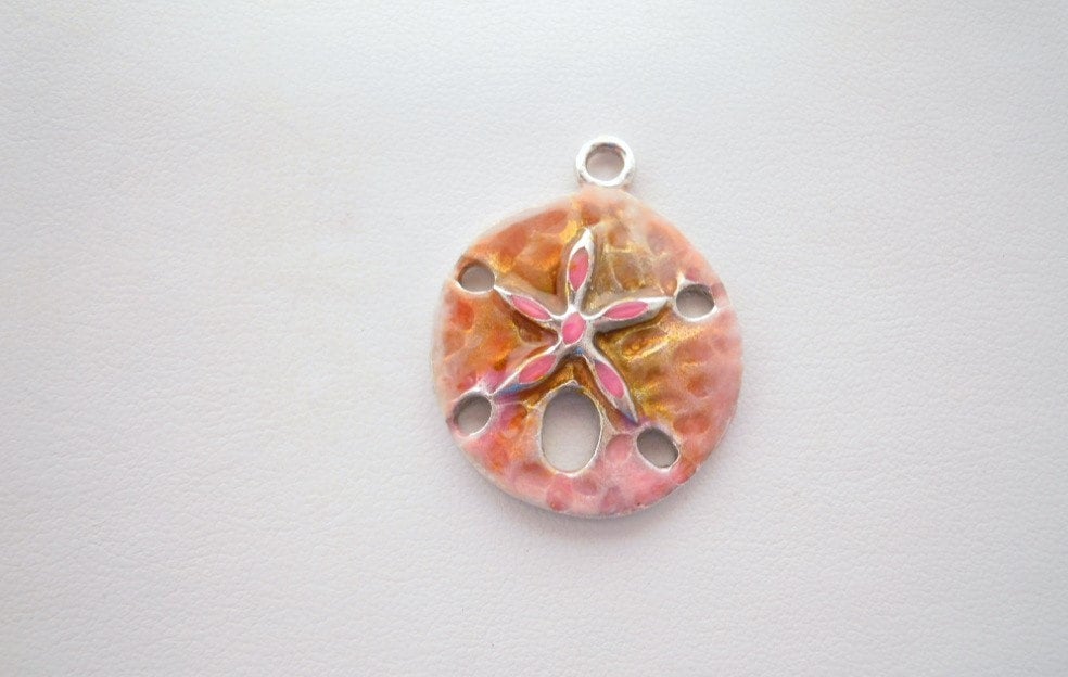Sand Dollar Anhänger Aus 925 Sterling Silber Enamel Under The Sea Collection-Von Populargemsmiami von PopularGemsMiami