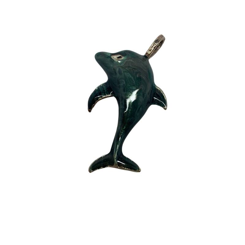 sterling Silber 925 Emaille Delfin Anhänger Unter Dem Meer Von Populargemsmiami von PopularGemsMiami