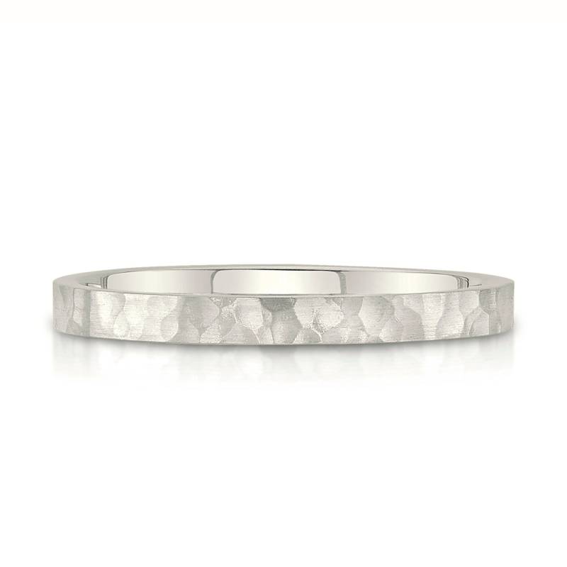 14K Champagner Gold Band | 2 Mm | Flach Gehämert Matte Satin + Comfort Fit Herren Damen Ehering Zigarren Weiß Unbeschichtet Vanille von Populent