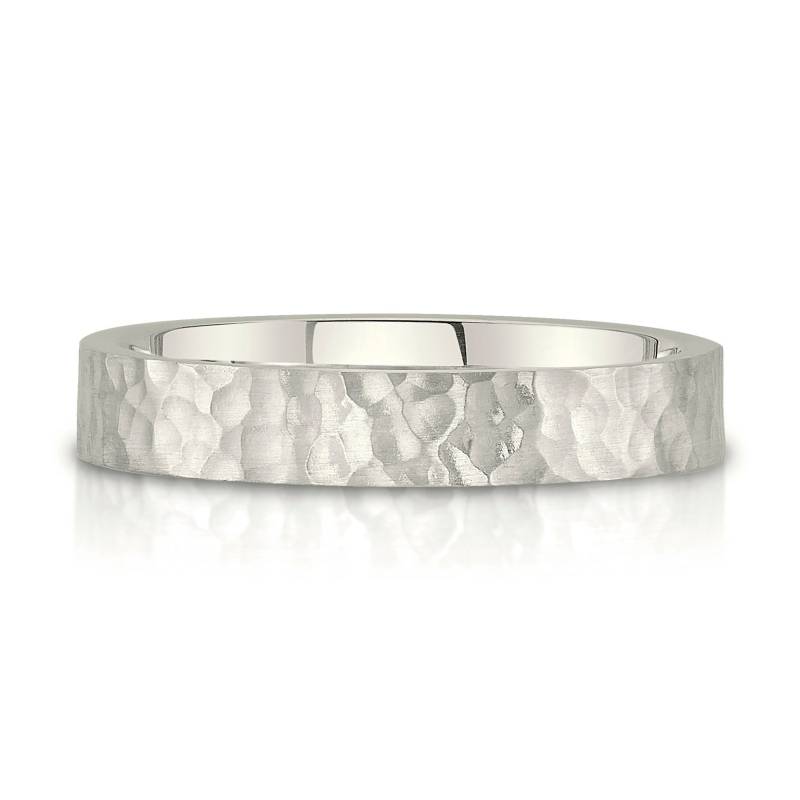 14K Champagner Gold Band | 4 Mm | Flach Gehämert Matte Satin + Comfort Fit Herren Damen Ehering Zigarren Weiß Unbeschichtet Vanille von Populent