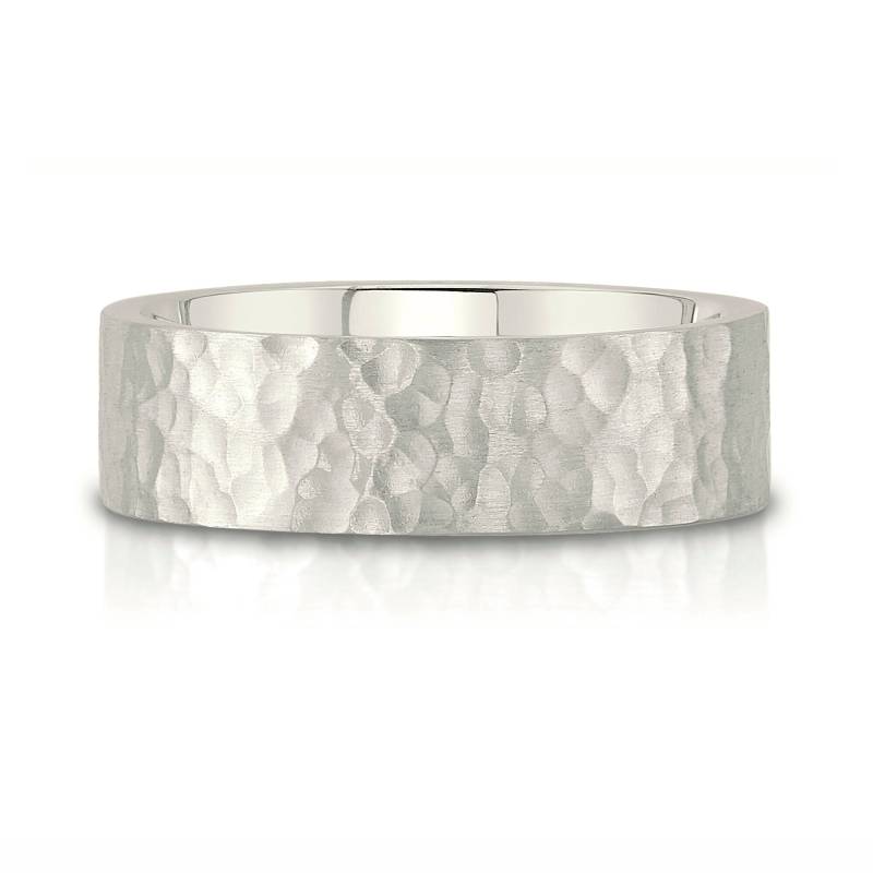 14K Champagner Gold Band | 7 Mm | Flach Gehämert Matte Satin + Comfort Fit Herren Damen Ehering Zigarren Weiß Unbeschichtet Vanille von Populent
