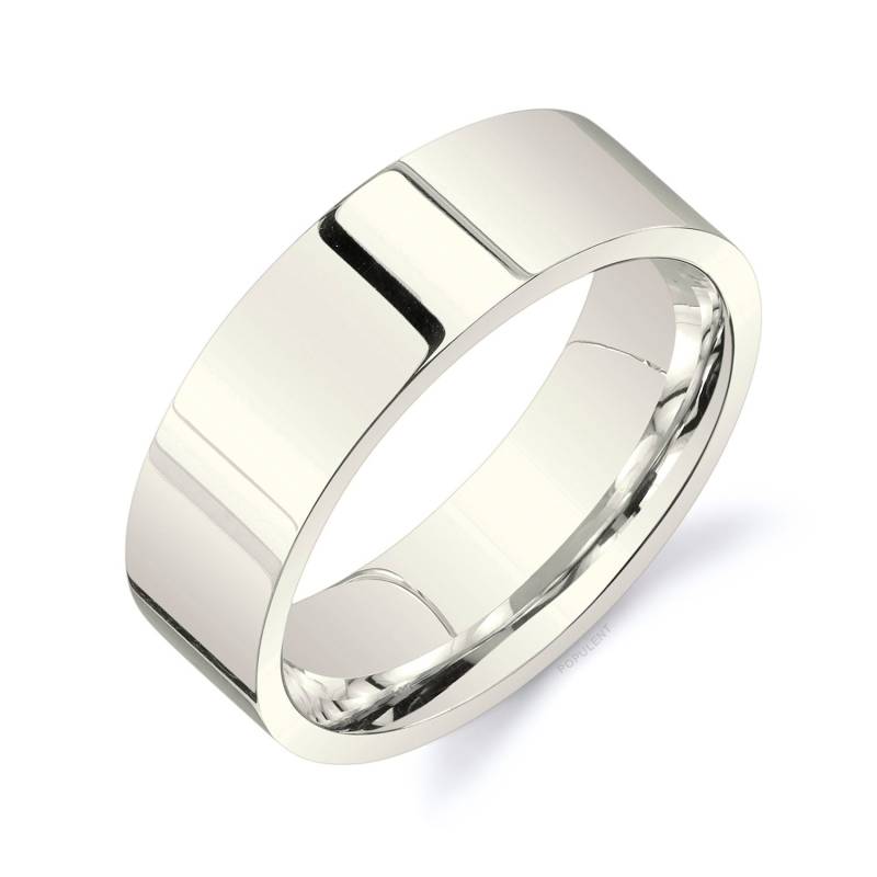 14K Champagner Gold Band | 8 Mm | Flach Poliert Komfort Passform Herren Damen Ehering Zigarren Weiß Unbeschichtet Vanille von Populent