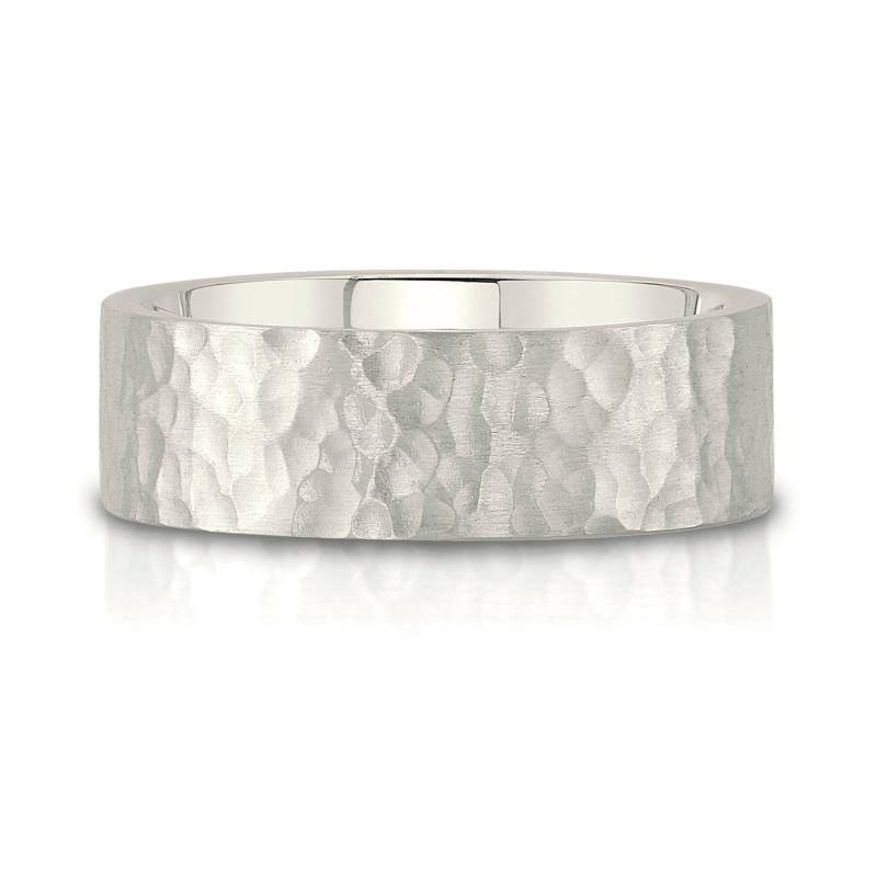 14K Champagner Gold Band | 8 Mm | Flach Gehämert Matte Satin + Comfort Fit Herren Damen Ehering Zigarren Weiß Unbeschichtet Vanille von Populent