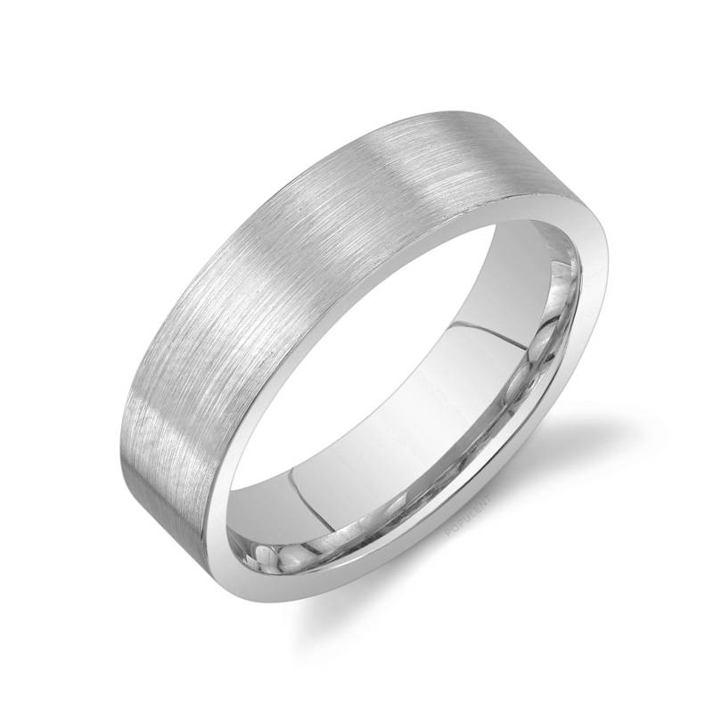 950 Platin Bandschlaufe | 6mm | Flach Matt Gebürstet Komfort Passform Herren Damen Ehering Zigarrenband Einfach Pt950 von Populent