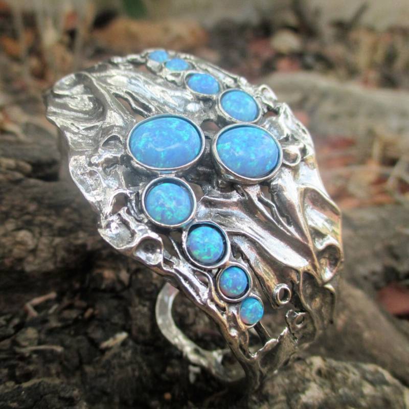Handgefertigtes Sterling Silber Armband Mit Opal Steinen, Design By Amir Poran von Porans