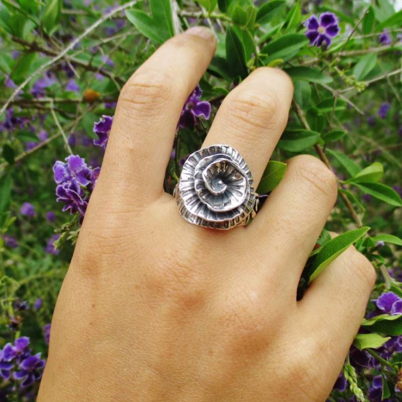 Sterling Silber Spiral Ring Boho Statement Schmuck von Porans