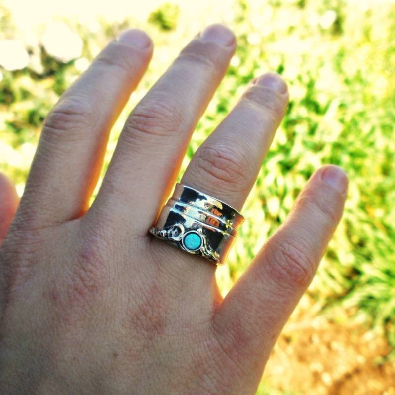 Zierlicher Opal Silber Ring Damen Edelstein Schmuck von Porans