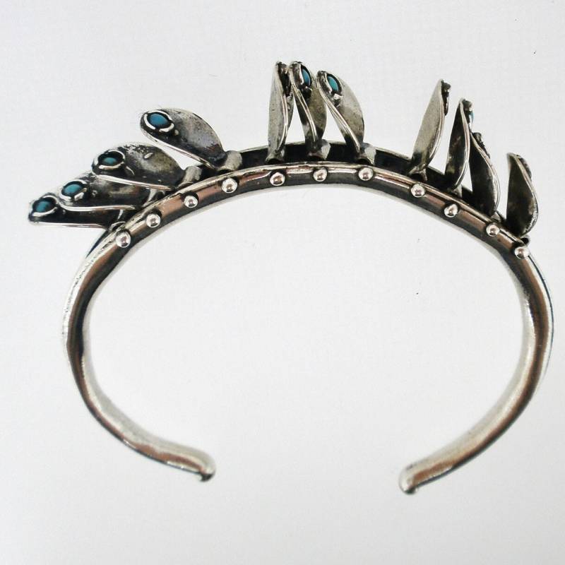 sterling Silber Opal Blatt Manschette Armband Einzigartiger Edelstein Schmuck von Porans