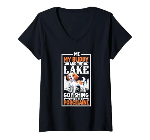 Damen Angeln und Porcelaine T-Shirt mit V-Ausschnitt Damen Angeln und Porcelaine T-Shirt mit V-Ausschnitt von Porcelaine Designs