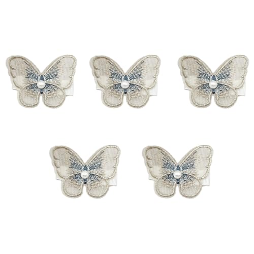 Porceosy 5-teiliges 3D-Schmetterlings-Haarspangen-Set – weiche Netzgarn-Haarnadeln für Damen und Mädchen, leichter Stoff, Haarschmuck für den täglichen Gebrauch und besondere Anlässe, Gelb, 5 Stück von Porceosy