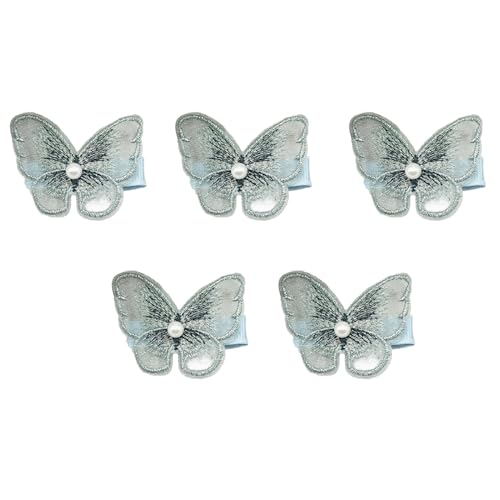 Porceosy 5-teiliges 3D-Schmetterlings-Haarspangen-Set – weiche Netzgarn-Haarnadeln für Damen und Mädchen, leichter Stoff, Haarschmuck für den täglichen Gebrauch und besondere Anlässe, Grün, 5 Stück von Porceosy