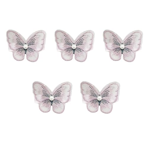 Porceosy 5-teiliges 3D-Schmetterlings-Haarspangen-Set – weiche Netzgarn-Haarnadeln für Damen und Mädchen, leichter Stoff, Haarschmuck für den täglichen Gebrauch und besondere Anlässe, Lila, 5 Stück von Porceosy