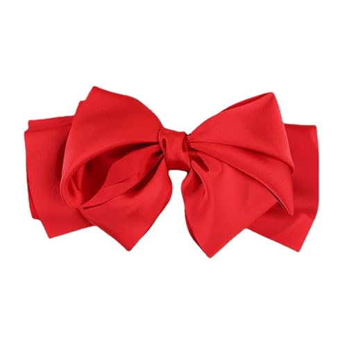 Porceosy Einzigartige Schleife Haarnadel Haarschmuck Damen Frühling Große Schleife Band Clip für Anti-Rutsch Hinterkopf Vielseitiges Accessoire Party Rot von Porceosy