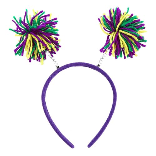 Porceosy Fellknäuel-Stirnband, lustiges Stirnband, verspieltes Fellknäuel-Dekor, Haarreifen für Mädchen, vielseitiges, bequemes Stirnband für Halloween, Weihnachten, Geburtstagsfeiern Violett von Porceosy