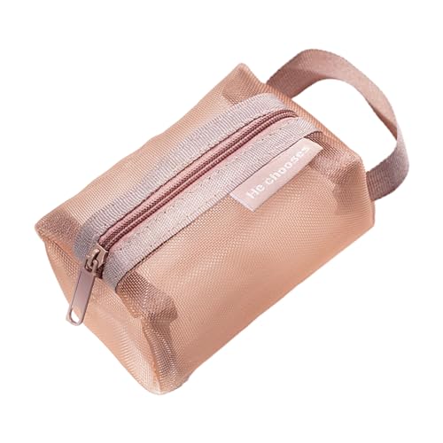 Porceosy Schmutzabweisende Aufbewahrungstasche, praktische Reißverschluss-Nylon-Netz-Münzgeldbörse, multifunktionale Organizer-Tasche für Zuhause, Reisen, langlebige Einkaufstasche, rot, xxs von Porceosy