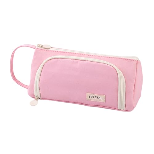 Porceosy Schreibwaren-Etui, klassisches Design, großes Fassungsvermögen, mehrere Fächer, Reißverschluss, vielseitige Tasche für Schulbedarf, rose, xxxxxl von Porceosy