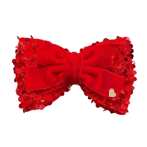 Porceosy Star Decor Haarspange Neujahr Damen Haarspange Exquisite Doppellagige Schleife Faux Perle Schmetterling Glocke Rot Festlich Weihnachten G von Porceosy