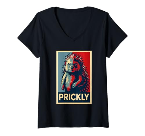 Damen Lustiges stacheliges Stachelschwein, lustiges schlechte Laune Shirt, Naturliebhaber T-Shirt mit V-Ausschnitt Damen Lustiges stacheliges Stachelschwein, lustiges schlechte Laune Shirt, Naturliebhaber T-Shirt mit V-Ausschnitt von Porcupine Prickly For Fun