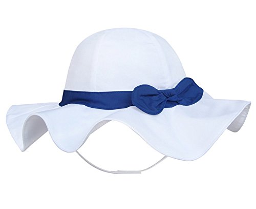 Pormow Frühjahr / Sommer Baumwolle Baby Mädchen Bowknot SonnenHut /Beach Hut / Outdoor Hut (55cm/8-12y, Blau) von Pormow