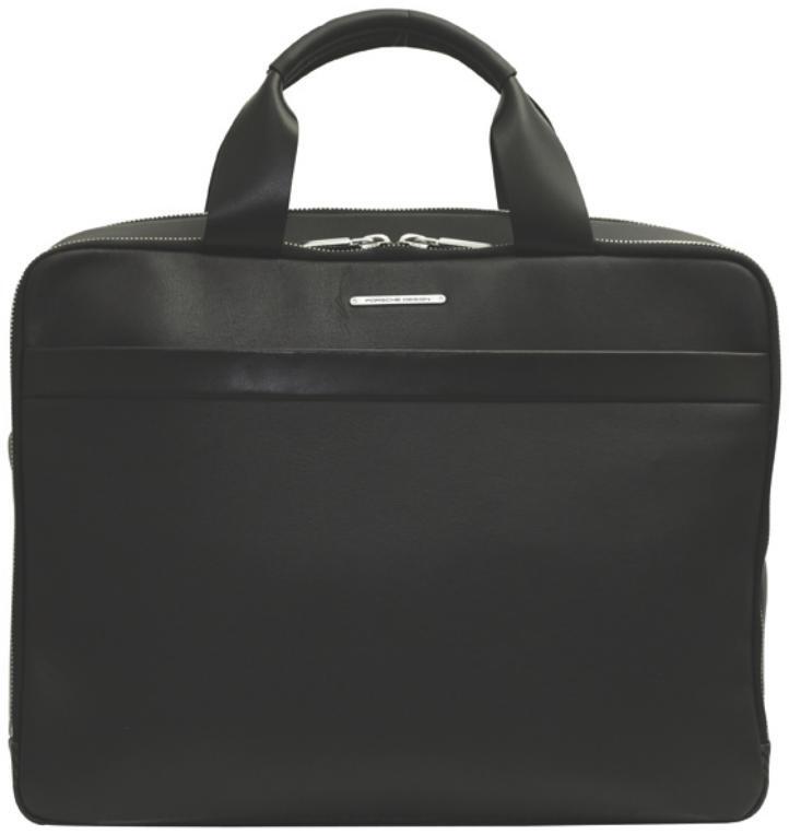Porsche Design - Porsche Design Brief Bag Querformat echt Leder schwarz Schwarz von Porsche Design