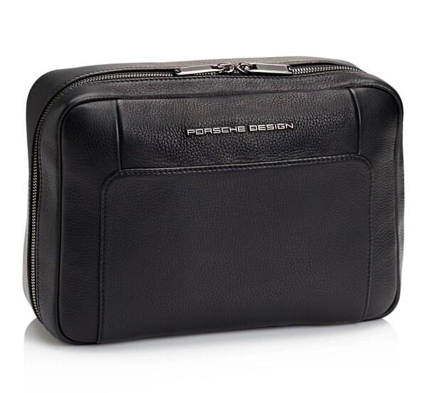 Porsche Design - Porsche Design Roadster Leather Washbag L, Schwarz von Porsche Design