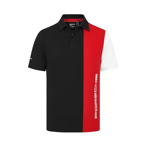 Porsche Motorsport Gestreiftes Herren-Poloshirt – Schwarz – Größe: L von Porsche Motorsport