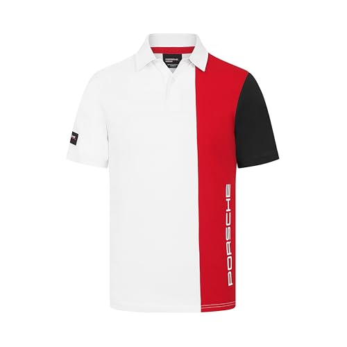 Porsche Motorsport Gestreiftes Herren-Poloshirt – Weiß – Größe: M von Porsche Motorsport