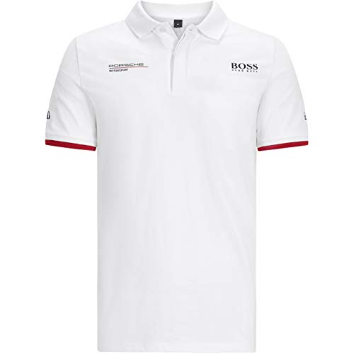 Porsche Motorsport Herren-Poloshirt mit Motorsport-Set, Weiß von Porsche