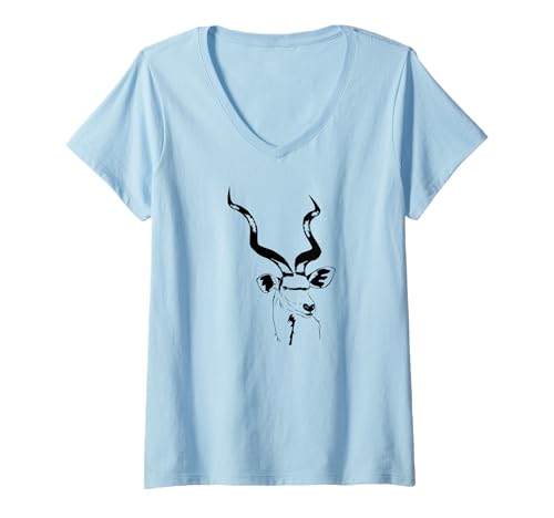 Damen Kudu Antilope T-Shirt mit V-Ausschnitt von Port Stevens P.S.75 Design