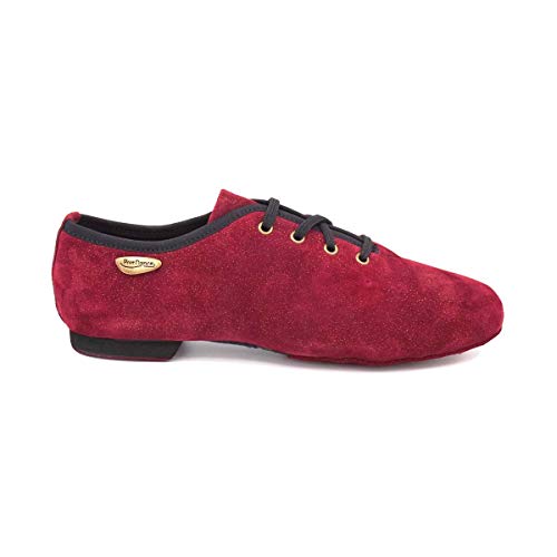 Portdance Unisex Jazz Sneakers Tanzschuhe PD J001 - Farbe: Bordeaux - Geteilte Rauledersohle - Größe: EUR 38 von Portdance