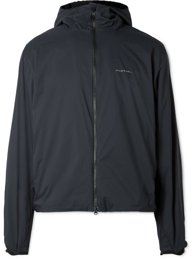 Portal - Level Alpha Logo-Print Fleece-Trimmed Recycled-Shell Jacket - Men - Black - L von Portal