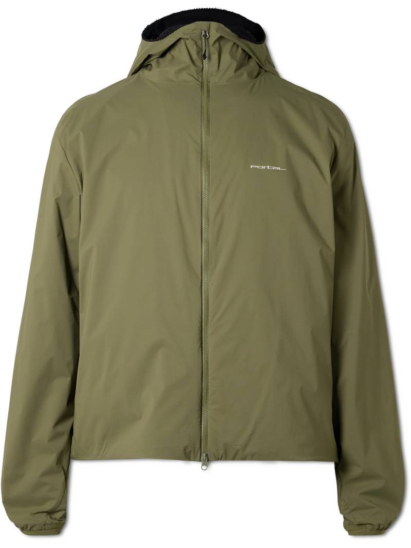 Portal - Level Alpha Logo-Print Fleece-Trimmed Recycled-Shell Jacket - Men - Green - L von Portal