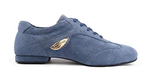 Portdance Damen Tanzschuhe PD07 Fashion - Material: Denim/Veloursleder - Farbe: Blau - Sohle: Rauleder - Größe: EUR 37 von Portdance