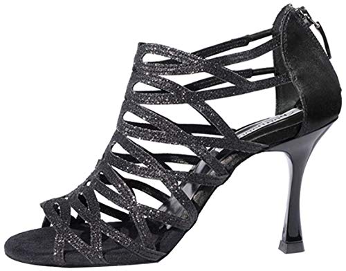 Portdance Damen Tanzschuhe PD803 Pro - Farbe: Schwarz - Absatz: 6 cm Flare (klein) - Größe: EUR 38 von Portdance