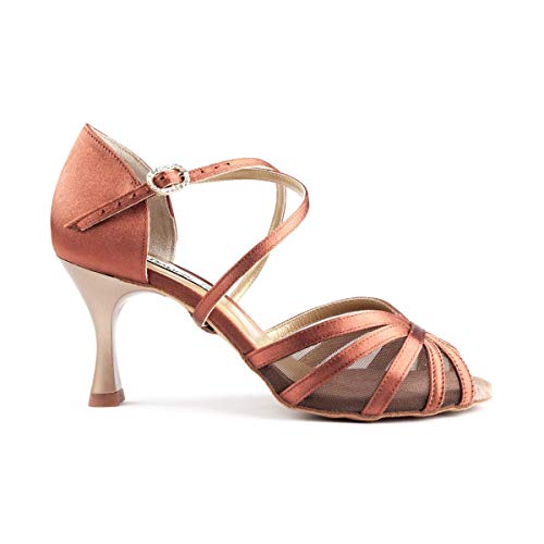 Portdance Damen Tanzschuhe PD807 Pro - Satin Bronze - 6 cm Flare - EUR 40 von Portdance