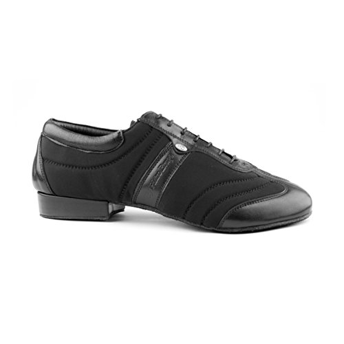 Portdance Herren Tanzschuhe/Sneakers PD Pietro Premium - Lycra/Leder Schwarz - Rauledersohle [EUR 41] von Portdance