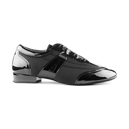 Portdance Herren Tanzschuhe PD024 Pro - Lack/Lycra Schwarz - Normalweite - 2 cm Standard [EUR 45] von Portdance