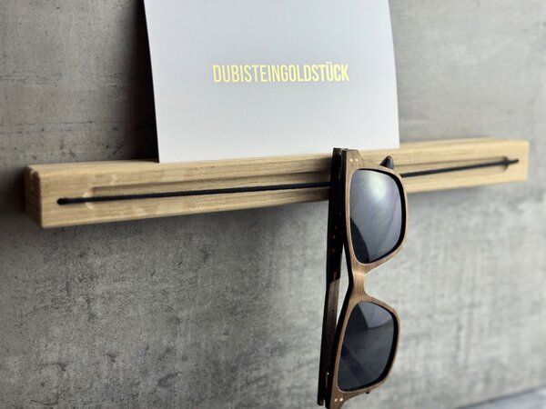 Portia by Callidus Designs Brillenhalter Eichenholz – Wandaufbewahrung mit Gummiband | Aufhängung mit und ohne Bohren möglich von Portia by Callidus Designs