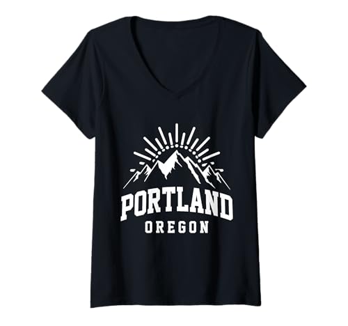 Damen Portland, Oregon T-Shirt mit V-Ausschnitt Damen Portland, Oregon T-Shirt mit V-Ausschnitt von Portland Oregon - Apparel & Gifts