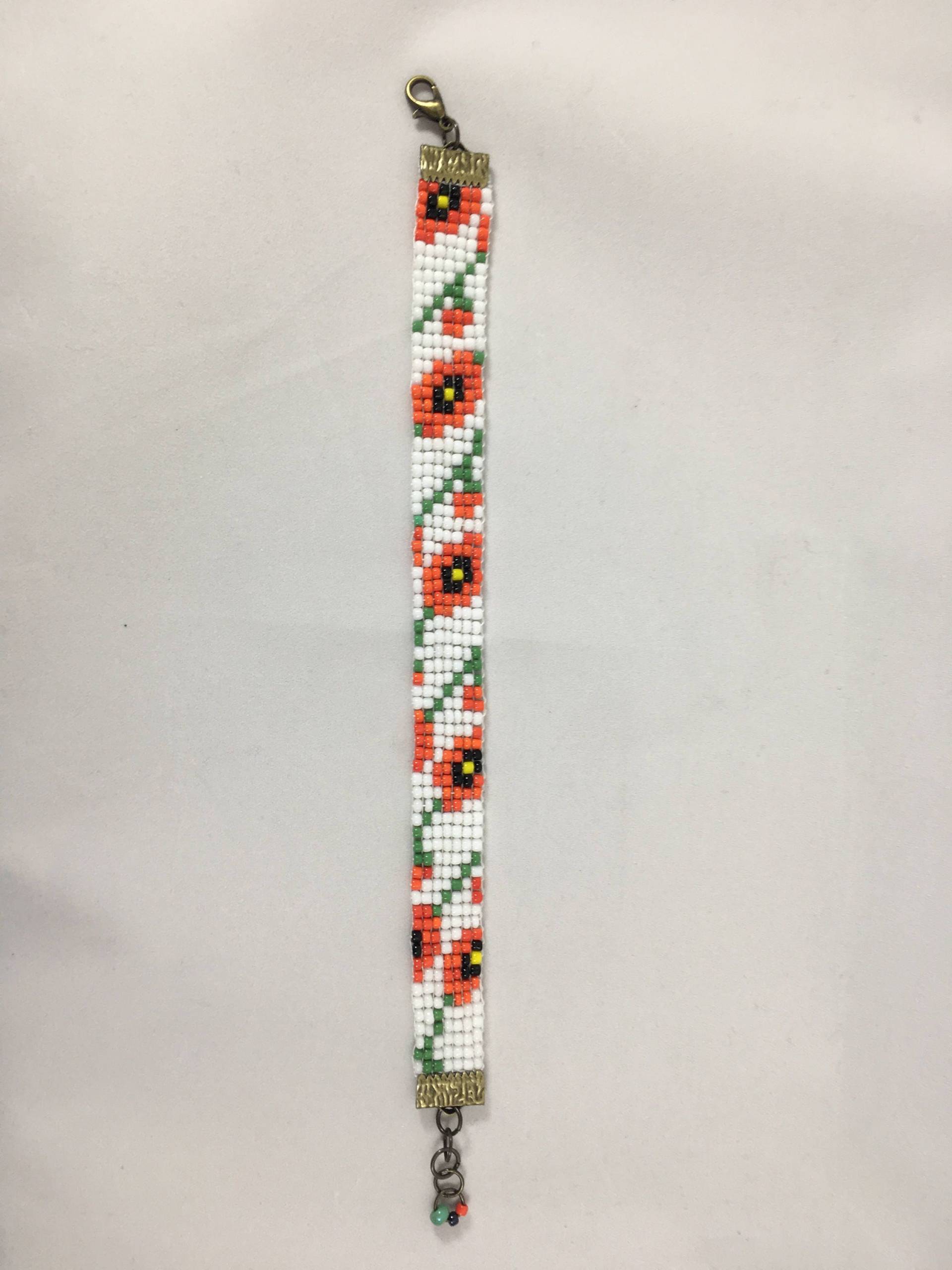 Mohnblumen Armband Bead Loom Gewebt, Anpassbare Größe Und Farben, Personalisiert Kostenlos Mohnblumen Armband Bead Loom Gewebt, Anpassbare Größe Und Farben, Personalisiert Kostenlos von PortlandsMagicCorner