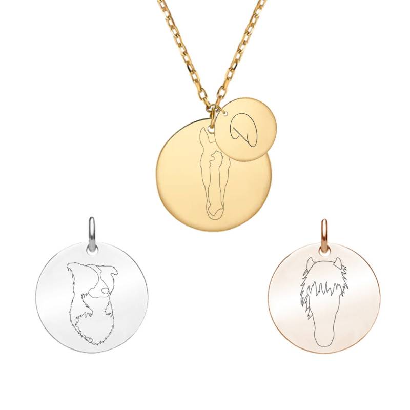 Gravierte Kette Mit Individualisierter Zeichnung Deines Tieres von PortrayMyPetDesign