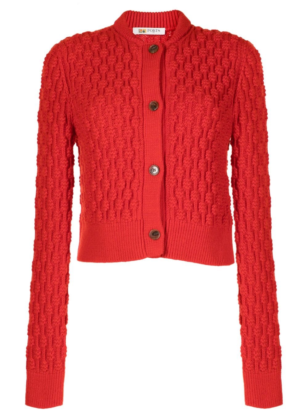 Ports 1961 Cardigan mit 3D-Strickmuster - Rot von Ports 1961