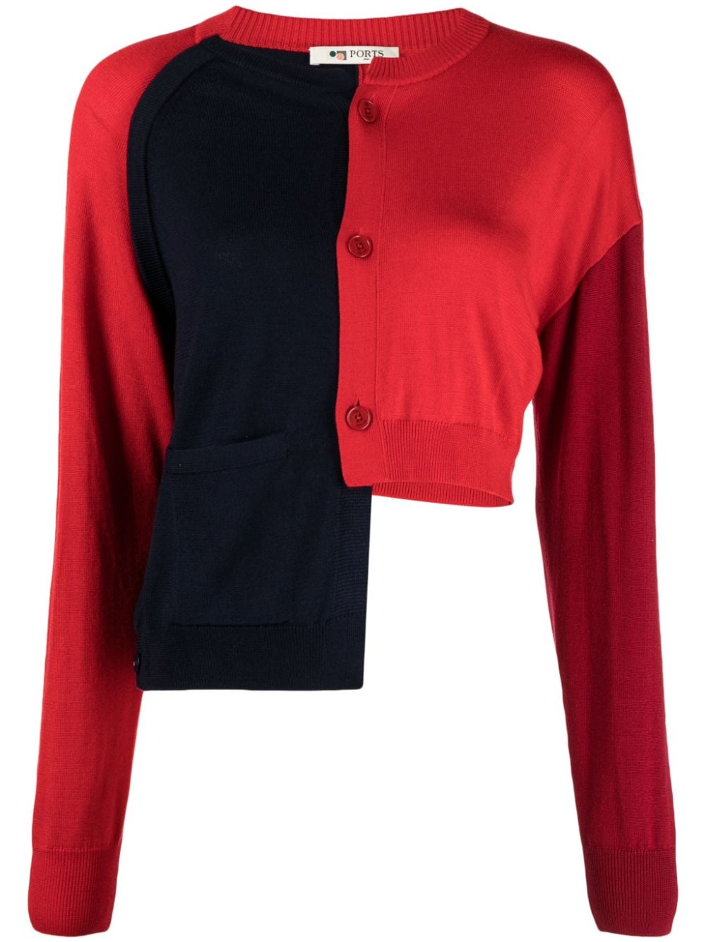 Ports 1961 Cardigan in Colour-Block-Optik - Rot von Ports 1961