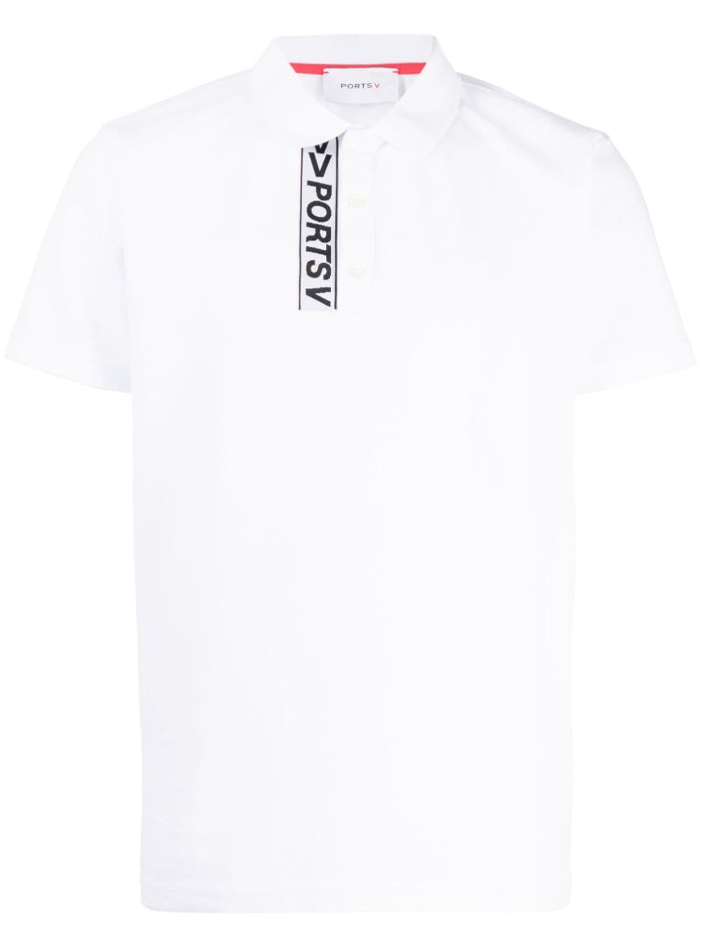 Ports V Poloshirt mit Logo-Streifen - Weiß von Ports V